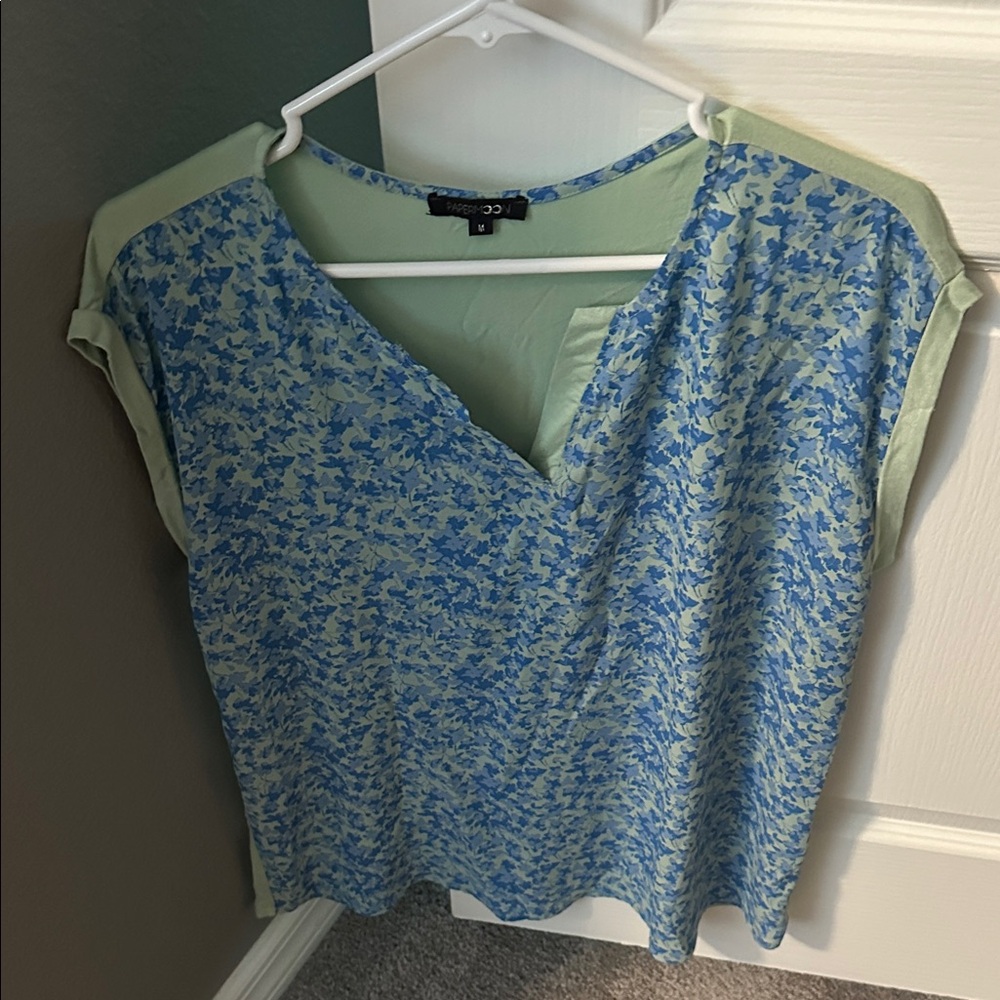 Papermoon Blue and Green Patterned Blouse